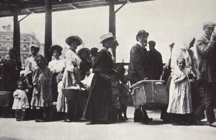 Framed Print : Immigrants arriving at Ellis Island, New York City, USA, c1905 Framed Print : Immigrants arriving at Ellis Island, New York City, USA, c1905