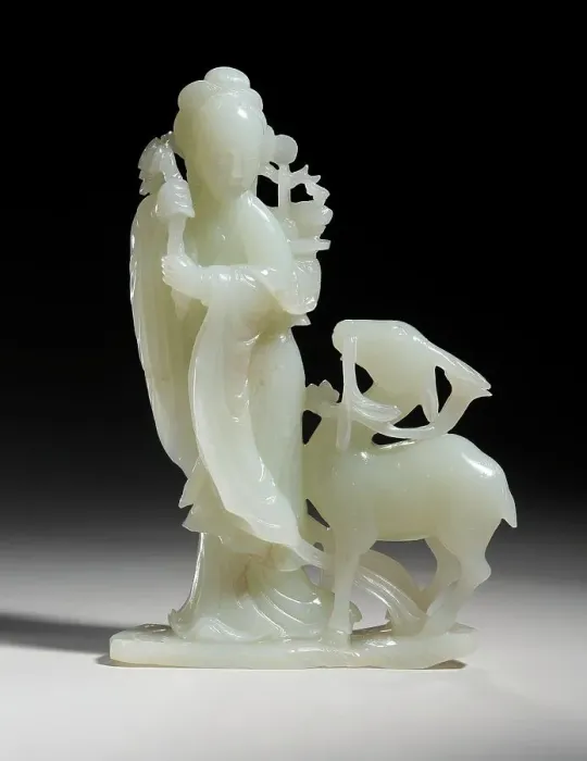 Framed Print : The Immortal Ma Gu with a Deer, between c.1700 and c.1800. Creator: Unknown Framed Print : The Immortal Ma Gu with a Deer, between c.1700 and c.1800. Creator: Unknown