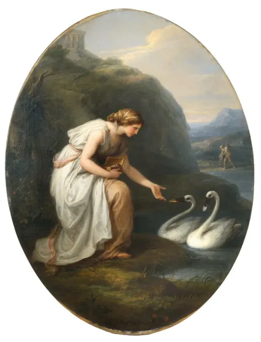 Framed Print : Immortalia - the nymph of immortality, 1783. Creator: Kauffmann, Angelika (1741-1807) Framed Print : Immortalia - the nymph of immortality, 1783. Creator: Kauffmann, Angelika (1741-1807)