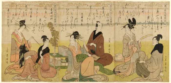Framed Print : The Six Immortals of Poetry, Abbreviated, c. 1795. Creator: Chokosai Eisho Framed Print : The Six Immortals of Poetry, Abbreviated, c. 1795. Creator: Chokosai Eisho