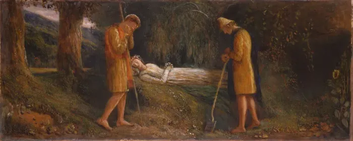 Framed Print : Imogen and the Shepherds 1860-1870. Creator: James Smetham Framed Print : Imogen and the Shepherds 1860-1870. Creator: James Smetham