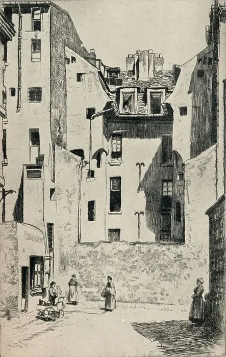 Framed Print : Impasse du Boeuf, 1915. Artist: Otto J Schneider Framed Print : Impasse du Boeuf, 1915. Artist: Otto J Schneider