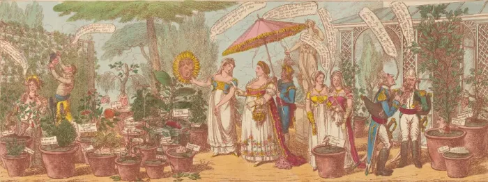 Framed Print : Imperial Botany - or a Peep at Josephines Collection of English Exoticks, vide t Framed Print : Imperial Botany - or a Peep at Josephines Collection of English Exoticks, vide t