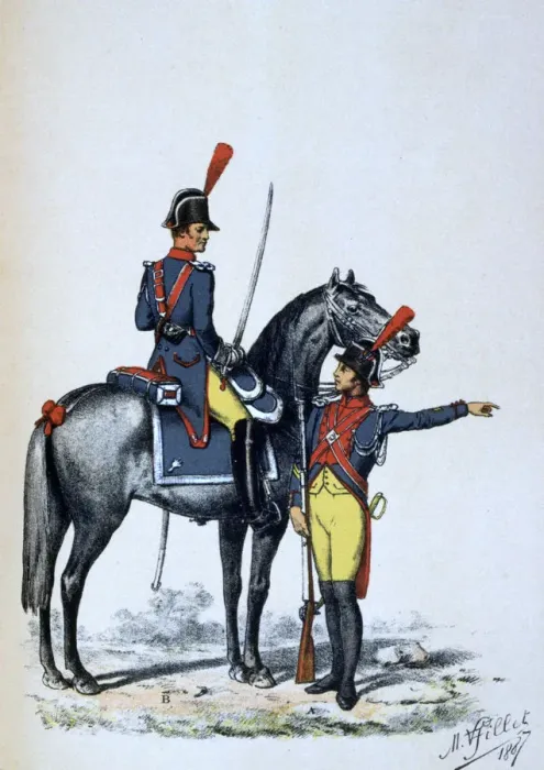 Framed Print : Imperial Gendarmerie of Paris, 1813 (1887). Artist: A Lemercier Framed Print : Imperial Gendarmerie of Paris, 1813 (1887). Artist: A Lemercier