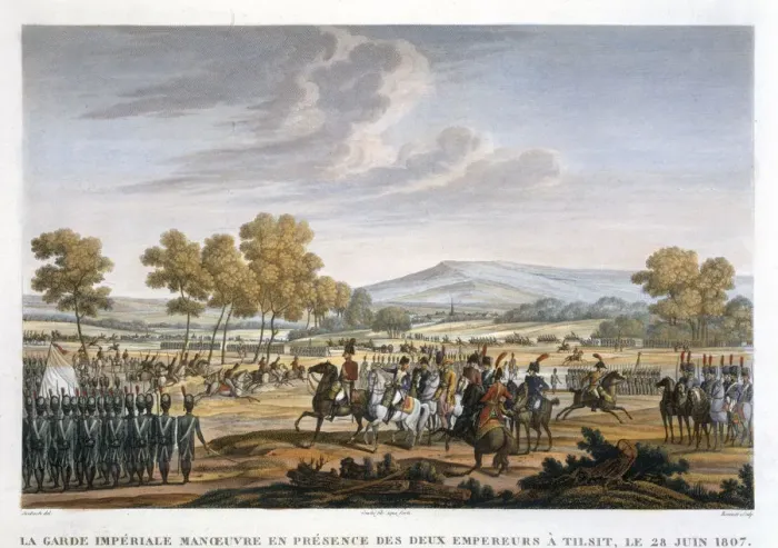 Framed Print : The Imperial Guard Manoeuvring in the Presence of the Two Emperors at Tilsit, 28 June 1807 Framed Print : The Imperial Guard Manoeuvring in the Presence of the Two Emperors at Tilsit, 28 June 1807