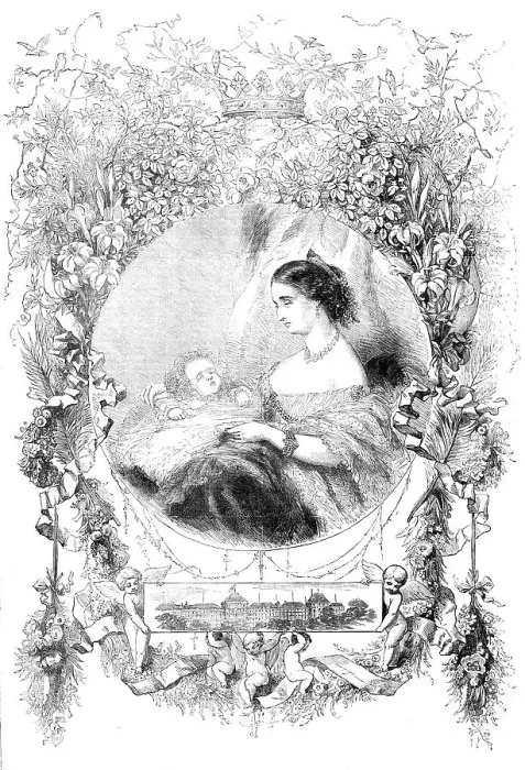 Framed Print : Her Imperial Majesty the Empress of the French, and the Imperial Infant, 1856. Creator: Smyth Framed Print : Her Imperial Majesty the Empress of the French, and the Imperial Infant, 1856. Creator: Smyth