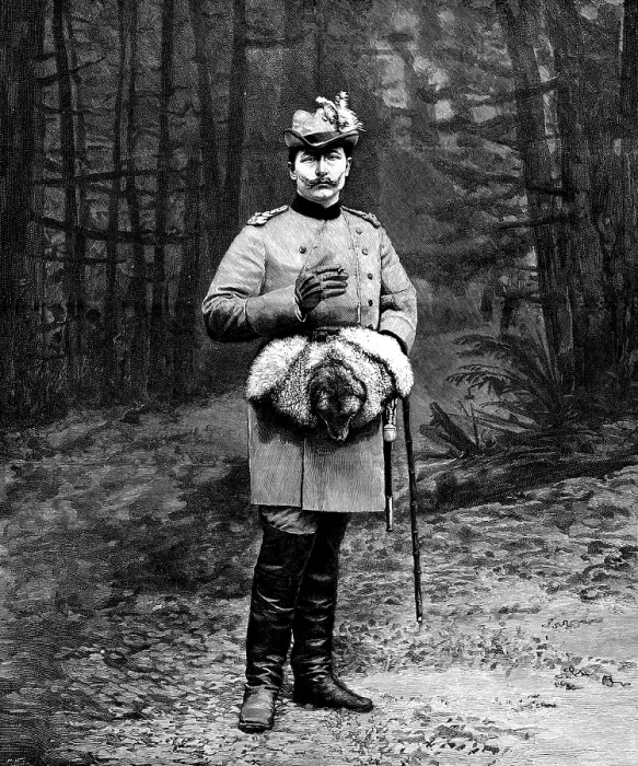 Framed Print : His Imperial Majesty the German Emperor in hunting costume, 1895. Creator: P Naumann Framed Print : His Imperial Majesty the German Emperor in hunting costume, 1895. Creator: P Naumann