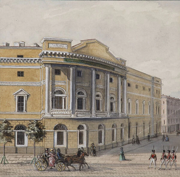 The Imperial Public Library in Saint Petersburg, 1830-1840s. Artist: Sadovnikov, Vasily Semyonovich (1800-1879)