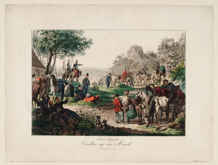 Framed Print : Imperial Russian cavalry on the march, 1813. Artist: Anonymous Framed Print : Imperial Russian cavalry on the march, 1813. Artist: Anonymous