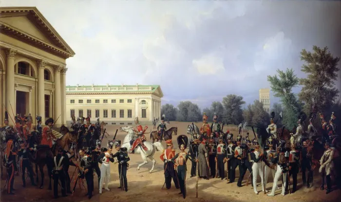 Framed Print : The Imperial Russian Guard in Tsarskoye Selo in 1832, 1841. Artist: Franz Kruger Framed Print : The Imperial Russian Guard in Tsarskoye Selo in 1832, 1841. Artist: Franz Kruger