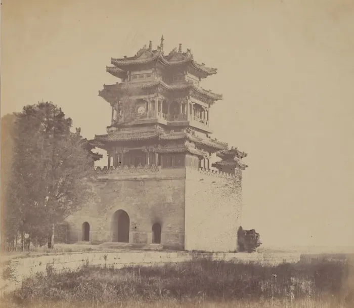 Framed Print : Imperial Summer Palace Yuen Min Yuen, Pekin, Before the Burning, October 18, 1860, 1860