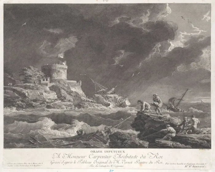 Framed Print : Impetuous Storm, ca. 1770. Creator: Bertaud Framed Print : Impetuous Storm, ca. 1770. Creator: Bertaud