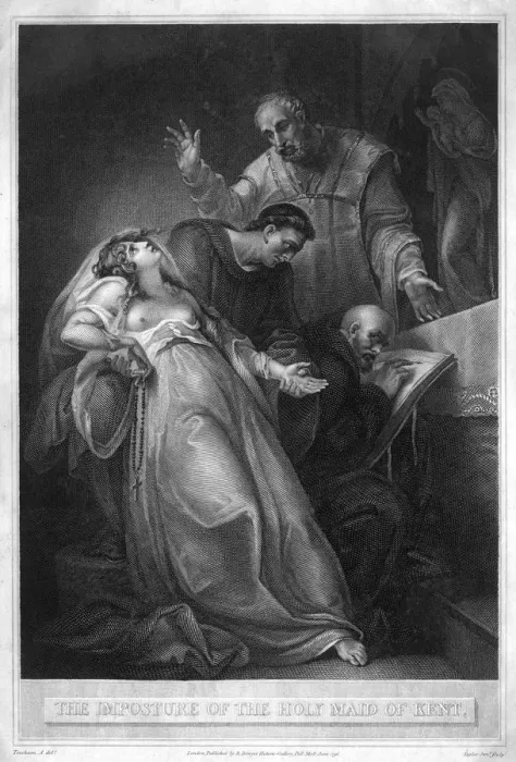 Framed Print : The Imposture of the Holy Maid of Kent, 16th century (1796). Artist: J Taylor Framed Print : The Imposture of the Holy Maid of Kent, 16th century (1796). Artist: J Taylor