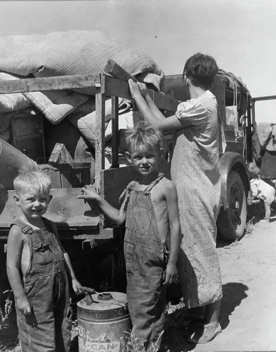 Framed Print : Part of an impoverished family of nine on a New Mexico highway, 1936. Creator: Dorothea Lange Framed Print : Part of an impoverished family of nine on a New Mexico highway, 1936. Creator: Dorothea Lange
