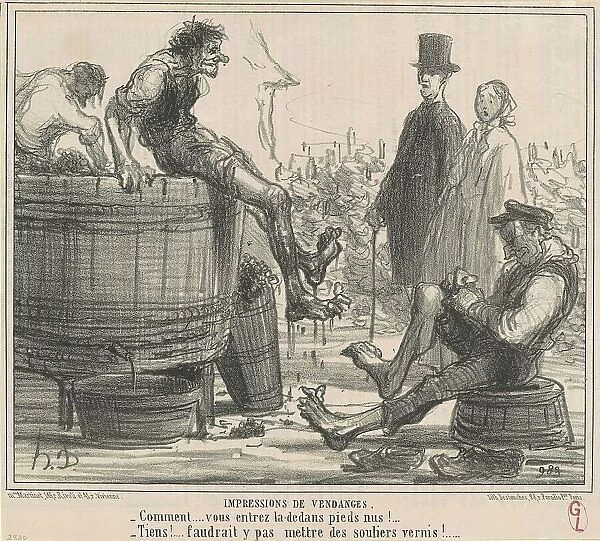 Impressions de vendages, 19th century. Creator: Honore Daumier