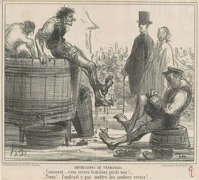 Framed Print : Impressions de vendages, 19th century. Creator: Honore Daumier Framed Print : Impressions de vendages, 19th century. Creator: Honore Daumier