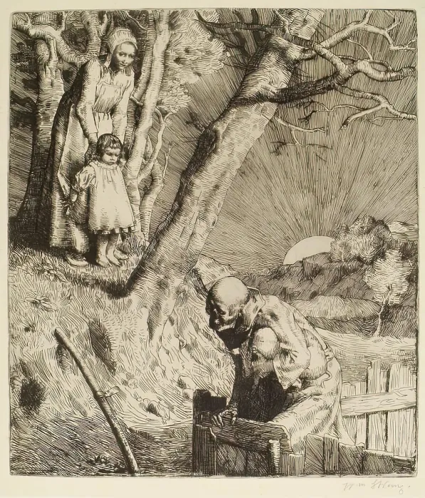 Framed Print : He Was Imprisoned, 1888. Creator: William Strang