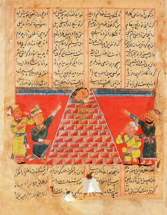Framed Print : The Imprisoned Wife, Folio from a Manuscript of Amir Khusrau Dihlavi's... between c1400 and c1450. Creator: Unknown Framed Print : The Imprisoned Wife, Folio from a Manuscript of Amir Khusrau Dihlavi's... between c1400 and c1450. Creator: Unknown