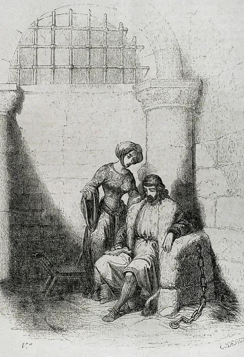 Framed Print : Imprisonment of Fernando Gonzalez, 10th century, (1852). Creator: Coderch Framed Print : Imprisonment of Fernando Gonzalez, 10th century, (1852). Creator: Coderch