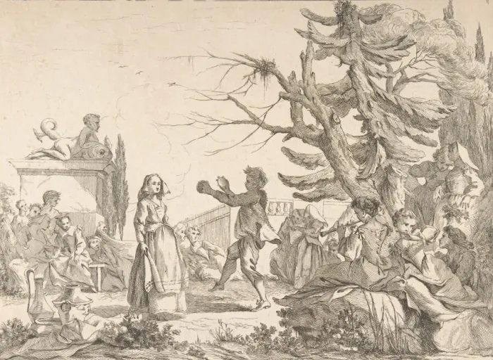 Framed Print : Impromtu Dance (Le Bal improvise), 1742. Creator: Jean-Baptiste-Marie Pierre Framed Print : Impromtu Dance (Le Bal improvise), 1742. Creator: Jean-Baptiste-Marie Pierre