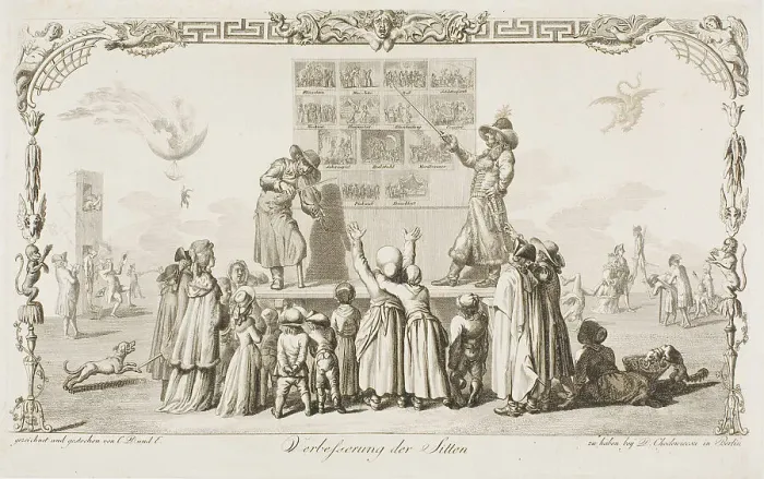 Framed Print : The Improvement of Morals, 1786. Creator: Daniel Nikolaus Chodowiecki Framed Print : The Improvement of Morals, 1786. Creator: Daniel Nikolaus Chodowiecki