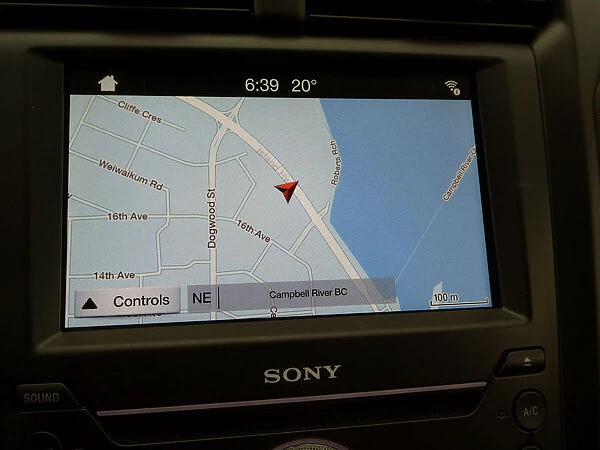 In-car Satellite Navigation screen. Creator: Unknown