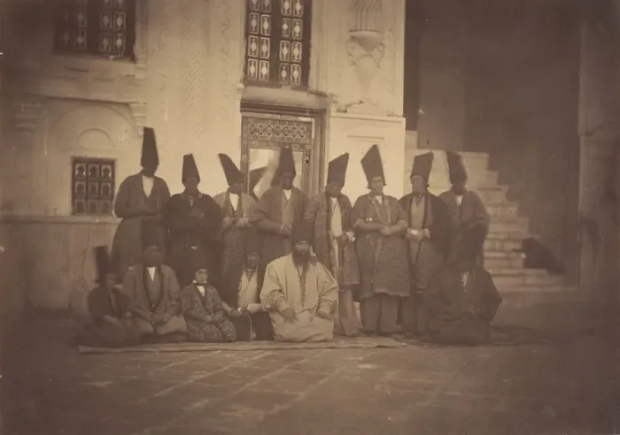 Framed Print : [In the Mosque of the Damegan  /  The Eunuchs], 1850s. Creator: Possibly by Luigi Pesce