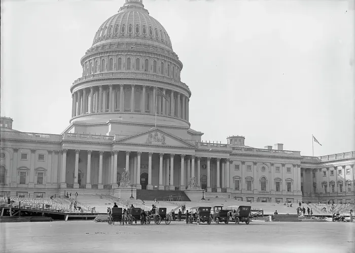 Framed Print : Inaugural Stands at Capitol, 1917. Creator: Harris & Ewing. Inaugural Stands at Capitol, 1917. Creator: Harris & Ewing Framed Print : Inaugural Stands at Capitol, 1917. Creator: Harris & Ewing. Inaugural Stands at Capitol, 1917. Creator: Harris & Ewing