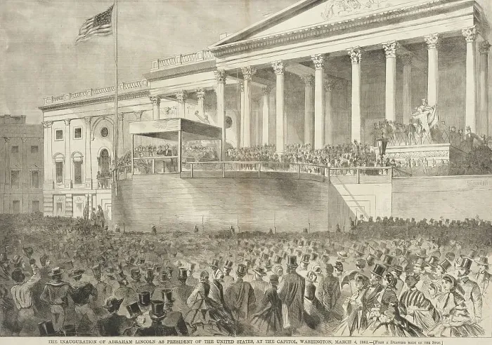 Framed Print : The Inauguration of Abraham Lincoln as President of the United States, at the Capitol, March 4, 1861 Creator: Unknown Framed Print : The Inauguration of Abraham Lincoln as President of the United States, at the Capitol, March 4, 1861 Creator: Unknown