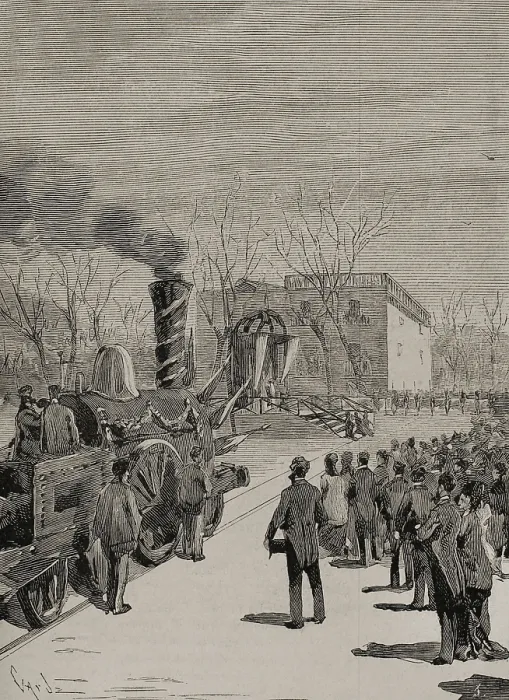Framed Print : Inauguration of the France Railroad in Gerona, on January 20, 1878, (1878). Creator: Tomas Carlos Capuz Framed Print : Inauguration of the France Railroad in Gerona, on January 20, 1878, (1878). Creator: Tomas Carlos Capuz
