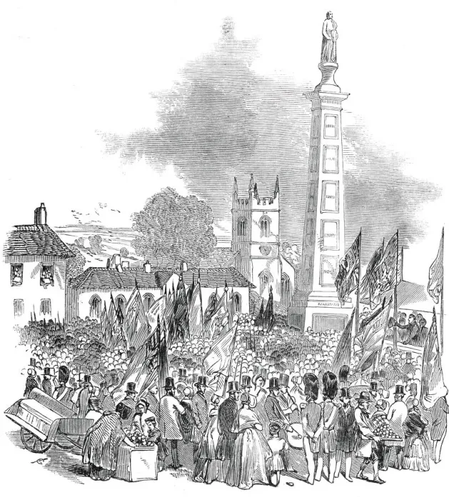 Framed Print : Inauguration of the Gillespie Monument, at Comber, 1845. Creator: Unknown Framed Print : Inauguration of the Gillespie Monument, at Comber, 1845. Creator: Unknown