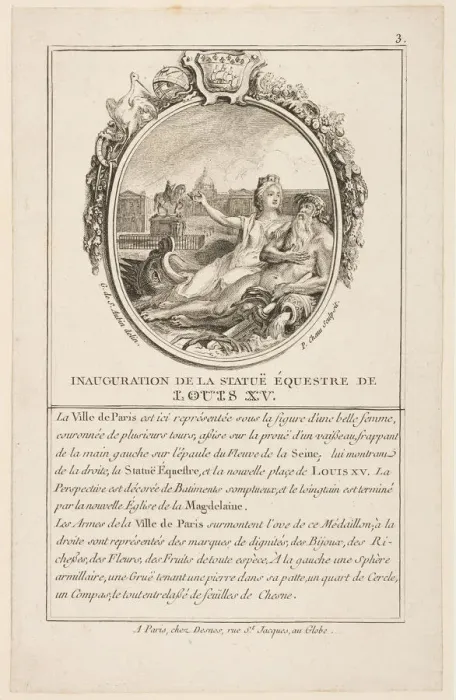 Framed Print : Inauguration de la statue equestre de Louis XV, 1766. Creator: Pierre Chenu Framed Print : Inauguration de la statue equestre de Louis XV, 1766. Creator: Pierre Chenu