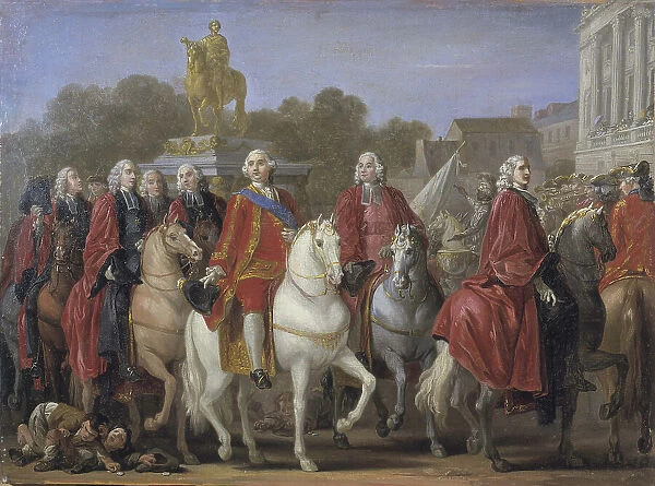 Inauguration de la statue de Louis XV sur la place du même nom, par le corps de... le 20 juin 1763. Creator: Joseph-Marie Vien the Elder