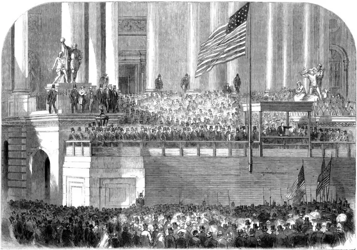 Framed Print : Inauguration of President Lincoln, Washington DC, 4 March 1861 Framed Print : Inauguration of President Lincoln, Washington DC, 4 March 1861
