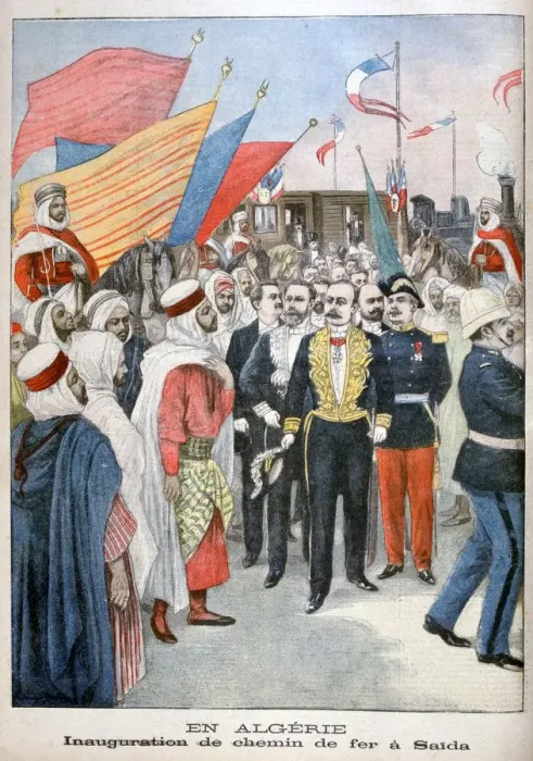 Framed Print : Inauguration of railroad, Saida, Algeria, 1900 Framed Print : Inauguration of railroad, Saida, Algeria, 1900