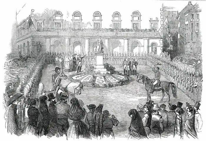 Framed Print : Inauguration of the Statue of Queen Isabella II, at Madrid, 1850. Creator: Unknown Framed Print : Inauguration of the Statue of Queen Isabella II, at Madrid, 1850. Creator: Unknown