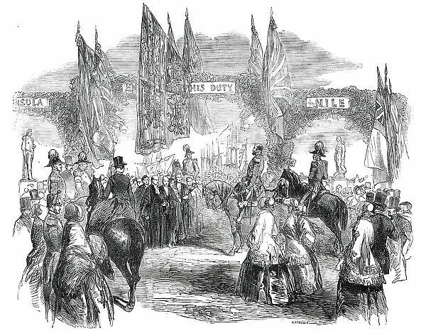 Inauguration of the Statues of Nelson and Wellington, on Southsea Common, 1850. Creator: Ebenezer Landells