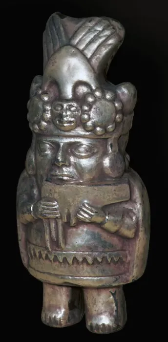 Framed Print : Incan silver figure of a man with pan-pipes Framed Print : Incan silver figure of a man with pan-pipes