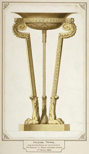 Incense tripod used on London Bridge, 1863