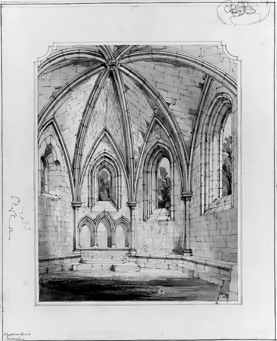 Framed Print : Inchcolm near Edinburgh - The Chapter House, 1856. Creator: Robert William Billings Framed Print : Inchcolm near Edinburgh - The Chapter House, 1856. Creator: Robert William Billings