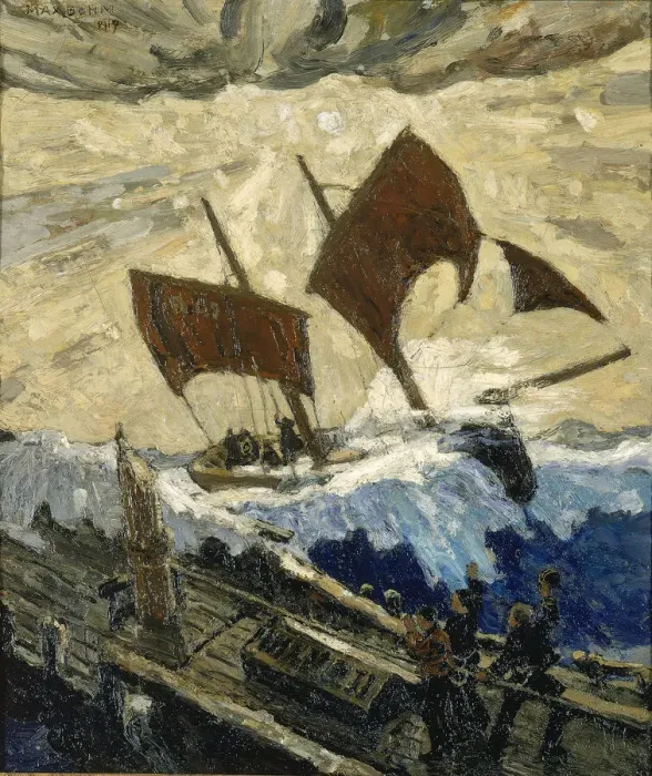 Framed Print : An Incident on the English Channel, 1919. Creator: Max Bohm Framed Print : An Incident on the English Channel, 1919. Creator: Max Bohm