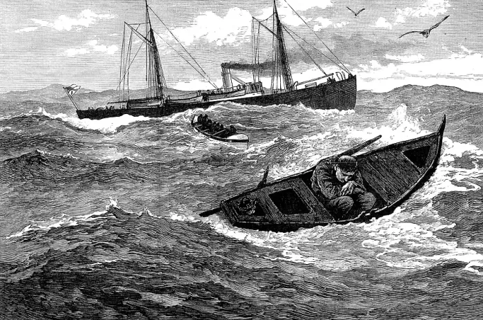 Framed Print : An incident during the search for H.M.S. Atalanta, 1880. Creator: Unknown