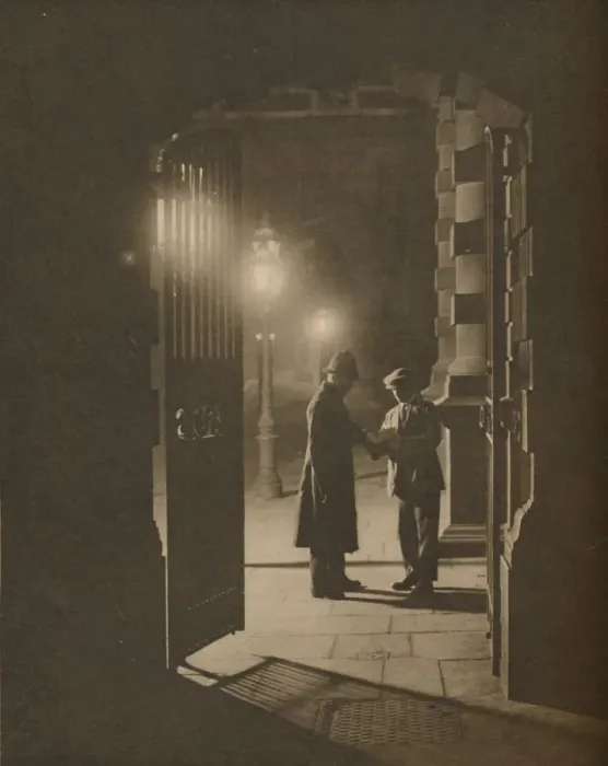 Framed Print : An incident at The Yard in the small hours, c1935. Creator: Unknown Framed Print : An incident at The Yard in the small hours, c1935. Creator: Unknown