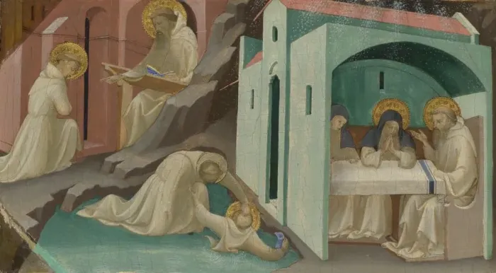 Framed Print : Incidents in the Life of Saint Benedict, 1408. Artist: Lorenzo Monaco (ca. 1370-1425)