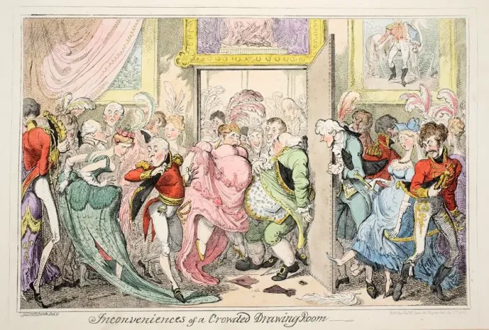 Framed Print : Inconveniences of a Crowded Drawing Room, 1835 Framed Print : Inconveniences of a Crowded Drawing Room, 1835