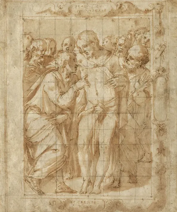 Framed Print : The Incredulity Of Saint Thomas, c1569. Creator: Giorgio Vasari Framed Print : The Incredulity Of Saint Thomas, c1569. Creator: Giorgio Vasari