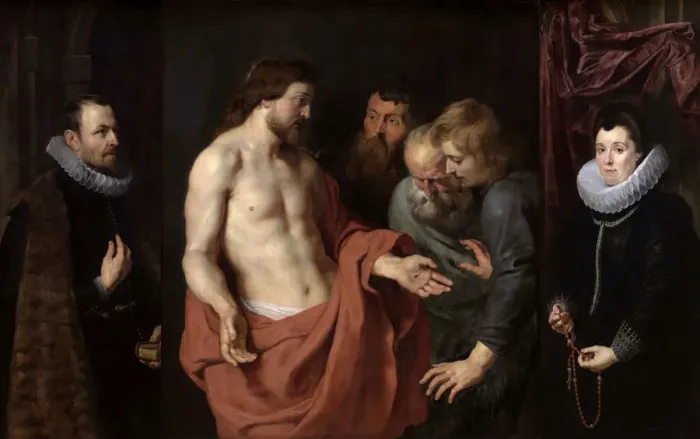 Framed Print : The Incredulity of Saint Thomas (The Rockox Triptych), Between 1613 and 1615. Creator: Rubens Framed Print : The Incredulity of Saint Thomas (The Rockox Triptych), Between 1613 and 1615. Creator: Rubens