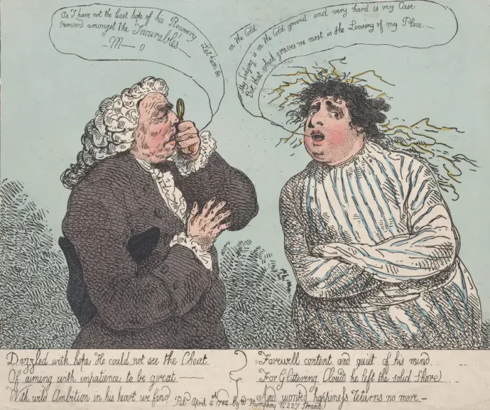 Framed Print : The Incurable, April 4, 1784. April 4, 1784. Creator: Thomas Rowlandson Framed Print : The Incurable, April 4, 1784. April 4, 1784. Creator: Thomas Rowlandson