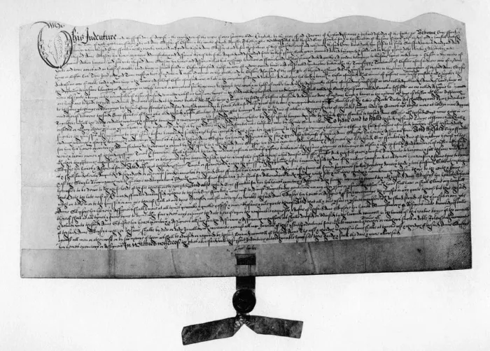 Framed Print : Indenture for the sale of land, signed by Guy Fawkes, early 17th century (1901) Framed Print : Indenture for the sale of land, signed by Guy Fawkes, early 17th century (1901)