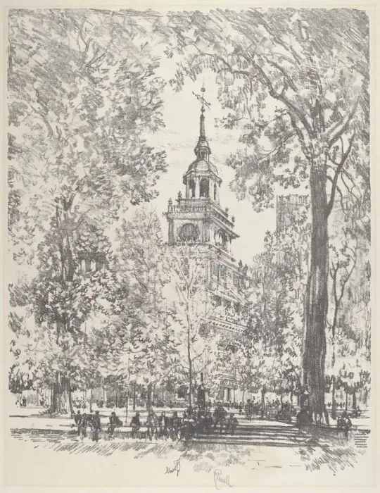 Framed Print : Independence Square and the State House, 1912. Creator: Joseph Pennell Framed Print : Independence Square and the State House, 1912. Creator: Joseph Pennell